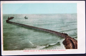 c1900 SANTA MONICA WORLD'S LONGEST WHARF POSTCARD UNDIVIDED UNPOSTED CALIFORNIA - Picture 1 of 2