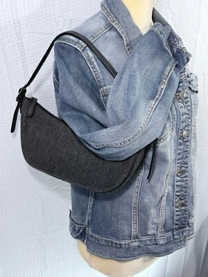 Bolso de hombro pequeño gris para mujer Y2K, Tommy Hilfiger, tweed Foto 1 de 4