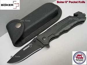 BOKER Plus Tactical Plain Edge Drop Point Blade Liner Lock Folding Pocket Knife - Picture 1 of 4