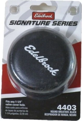 Edelbrock Pro-Flo Black Signature Series Push-in Valve Cover Breather 4403 - Image 1 of 4