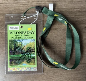2014 Signiertes Masters Badge / Ticket Practice Round Augusta National - Bild 1 von 3