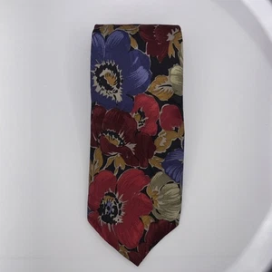 Vintage Hardy Amies Herren 100 % Seide Krawatte Blumenmuster 3,5” - Bild 1 von 4