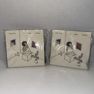 Thinx Hiphugger Leakproof Period Panties Size L Black & Beige 2 pack NWT - Picture 1 of 4