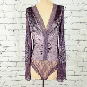Neu ohne Etikett Free People Intimate Night Owl Body Damen S bestickt Blumen Samt - Bild 1 von 12