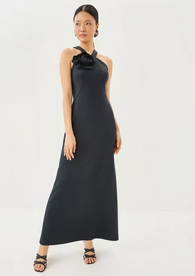 Nuevo con etiquetas Maxi Vestido Lilly Pulitzer Gianna Halter en Negro, Elige Talla Foto 1 de 4