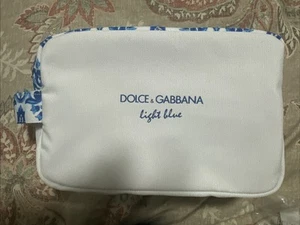 DOLCE & GABBANA Bolsa de artículos de tocador azul claro Bolsa de maquillaje cosmético NUEVO - Imagen 1 de 11