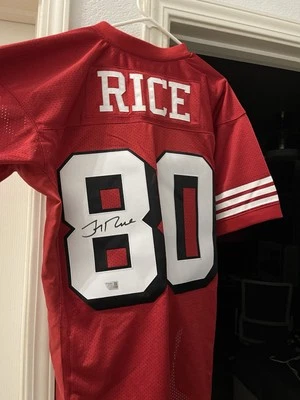 Jerry Rice San Francisco 49ers 1994 Mitchell & Ness Throwback 75th Jersey ¡Auto! Foto 1 de 4