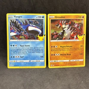 Pokemon TCG - Kyogre 003/025 y Groudon 017/025 Holo Lote Raro - Celebraciones - Casi Nuevo - Imagen 1 de 1