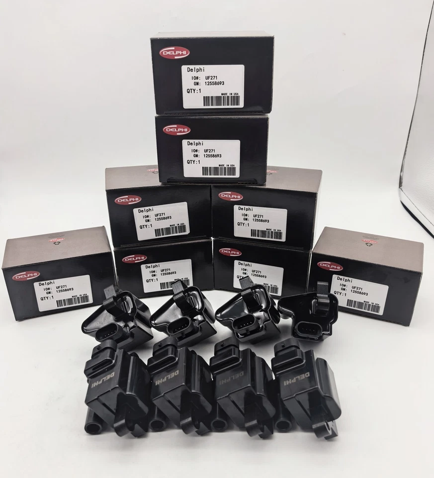 Set of 8 Delphi UF271 12558693 Ignition Coils For Chevy GMC 4.8L 5.3L 6.0L D581 Foto 1 de 4