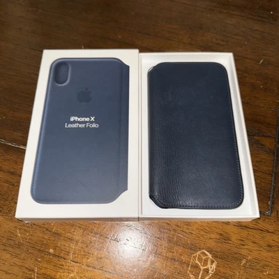 Apple iPhone X Leather Folio Case - Cosmos Blue - image 1 of 4