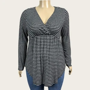 Old Navy Maternity Size XL Striped Knit Shirt Top Tunic Empire Waist Stretchy - Picture 1 of 7
