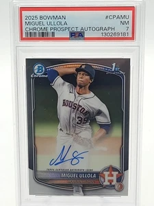 MIGUEL ULLOLA 2025 BOWMAN CROMO PRIMERA BASE AUTÓGRAFO AUTOMÁTICO PSA Graduado. - Imagen 1 de 3