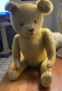 ANTIQUE 18”European Jointed Growler Bear Wood Stuffed WORKS 1930s? READ - Picture 1 of 11