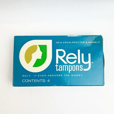 Vintage Rely Tampons 4 Ct Box Sealed Feminine Hygiene Procter & Gamble Prop New - Image 1 of 4