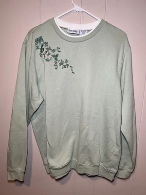 Sudadera Blair Mujer Verde De Colección Grande Vid Floral Bordada Hombro  Foto 1 de 4