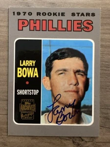 2001 Topps Archives favoritos de los fanáticos Larry Bowa firmado autografiado #60 - Imagen 1 de 2