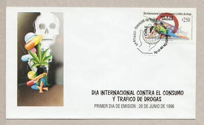 CHILE COVER  FDC STAMPS 1996 DIA INTERNACIONAL CONTRA EL CONSUMO Y TRAFICO DROGA - Image 1 of 2