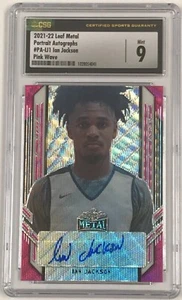 2021-22 Blatt Metall Porträt Auto Pink Wave Ian Jackson CSG 9 w 10 Auto - Bild 1 von 2
