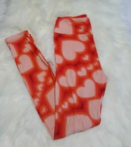 Leggings rojos Lularoe Hearts talla única - Imagen 1 de 2