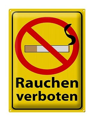 Blechschild Hinweis 30x40 cm Rauchen Verbot Metall Deko Schild tin sign - Bild 1 von 4