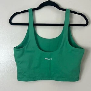 RLX Ralph Lauren scoop-neck green cropped tank top women’s M - Picture 1 of 7