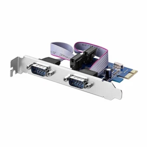Adaptador de tarjeta controladora serie PCI-E Express doble 2 puertos DB9 RS232 stock de EE. UU. - Imagen 1 de 4