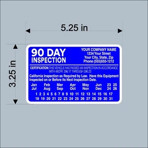 90 Day Inspection Decal Sticker Vehicle, Trucks, Trailers 2023- Personalized - Picture 1 of 1