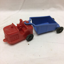 Vintage WannaToys Hard Plastic Toy Construction Equipment Blue & Red Made in USA
