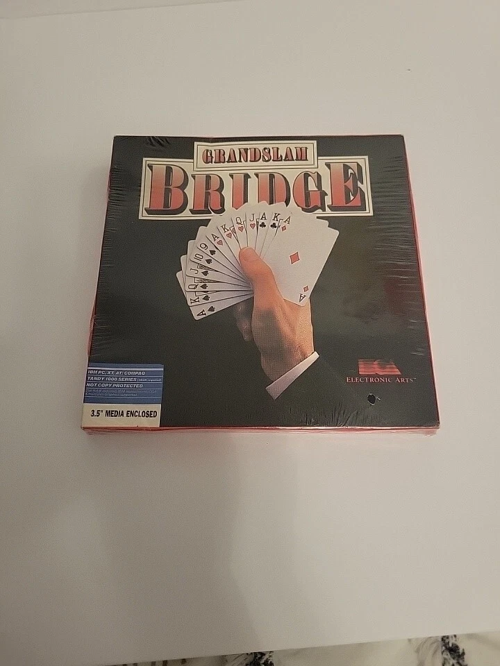 Grand Slam Bridge Vintage 1986 EA Video PC Game 5.25 Floppy IBM Tandy Complete - Image 1 of 2