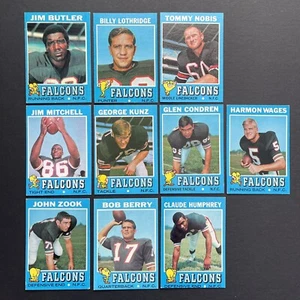 1971 Topps Atlanta Falcons 10 x Card Team LOT w Nobis Butler Condren Berry Wages - Bild 1 von 7