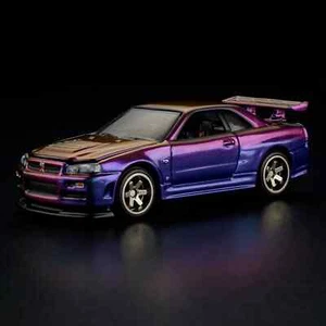 Hot Wheels COLECCIONISTAS RLC Nissan Skyline GT-R BNR34 púrpura y azul camaleón - Imagen 1 de 11