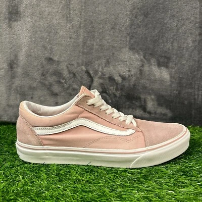Vans Old Skool женщин 10,5 розовый белый замшевые туфли кроссовки Athletic коньков повседневный - Изображение 1 из 4