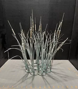 Kinetic Cattail Lily Pad Bronze & Copper Sculpture Max Howard Tall 15” - Picture 1 of 13