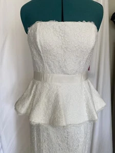 Adrianna Papell Lace Wedding / Formal Gown, Creamy White, size 10, NWT - Picture 1 of 11