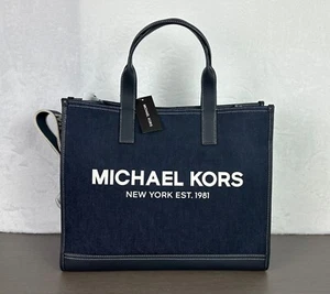 Michael Kors Unisex Cooper Dark Denim Blue Structured Tote/Computer Bag NWT $448 - Picture 1 of 20