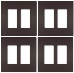 (4) LeGrand RWP262DBCC6 Radiant Dark Bronze 2 Gang Screwless Wall Plates - Picture 1 of 2