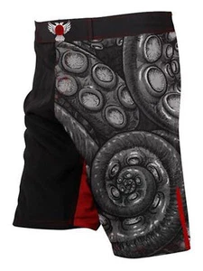 Raven Fightwear Men's Kraken Octopus BJJ MMA Shorts Black - Picture 1 of 3
