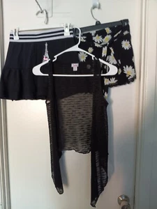 JUSTICE GIRLS 3 PIECE OUTFIT SKORT SHORTS VEST SIZE 12 - Picture 1 of 7