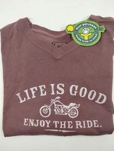 Life is Good Herren SS Shirt V (Motorrad Enjoy The Ride) Größe XXL Neu mit Etikett kostenloser Versand - Bild 1 von 6
