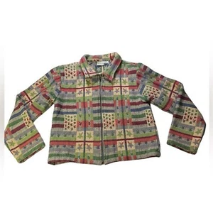 Carolina Colours Vintage Stars Tapestry Jacket 100% Cotton Zip Up Size Medium - Picture 1 of 15