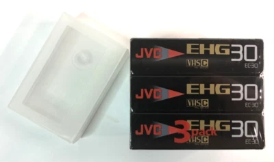 Paquete de 3 casetes de video compactos JVC EHG30 EC-30 VHSC biblioteca maestro sellado y estuche Foto 1 de 4