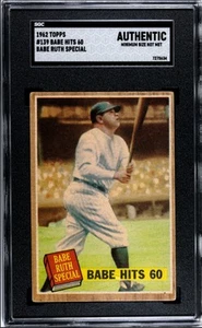 1962 Topps #139 Babe Ruth Special | Babe Hits 60 | SGC Authentic - Picture 1 of 2