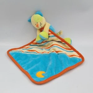 Doudou chat jaune bleu vert orange lune mouchoir BABY LUNA - 36143 - Photo 1/2