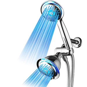Dream Spa Vollchrom 3-Wege LED Duschkopf Combo Air Jet LED Turbo - Chrom - Bild 1 von 5