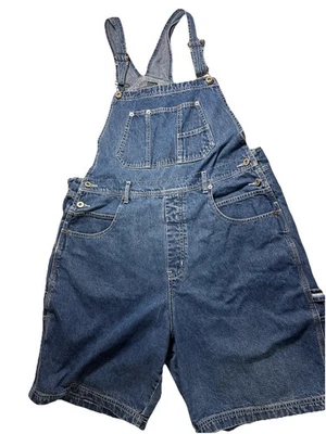 Vtg  Route 66 Dungaree Shortalls Womens XL Blue Denim Overalls Bibs Hong Kong - Image 1 of 4