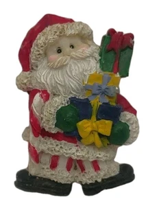 Vintage Santa Claus With Gifts Christmas Holiday Brooch Pin Resin Jewelry 2" - Picture 1 of 5