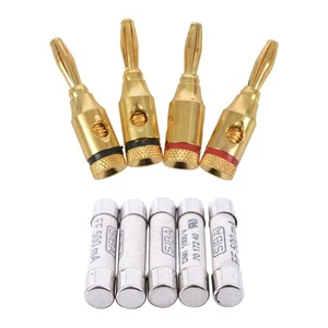 4 Pcs 4mm Banana Plugs with 5 Pcs Silver+White Ceramics 1000V 500MA 6.3 x3034 - Bild 1 von 10