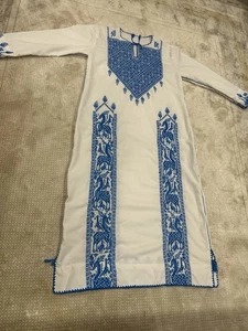 Vintage Palestinian Traditional Thobe- Hand-Embroidered Tatreez Arabic Dress - Picture 1 of 18