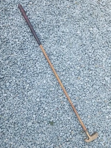 Axaline Eddie Nunn's Brass Head Putter  RH or LH Vintage Wood Shaft 38.5" U 5C - Picture 1 of 15