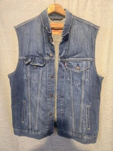 LEVI'S DENIM VEST WASH STRETCH JEAN JACKET Size XL - Picture 1 of 10